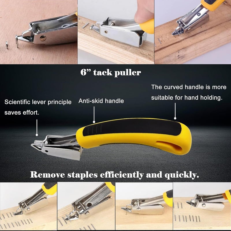 Sunxeke 3Pcs Heavy Duty Upholstery and Construction Staple Remover with Tack Puller Tool, Nail Puller, Carpet Remover, for Removing All Kinds of Staples - Image 3